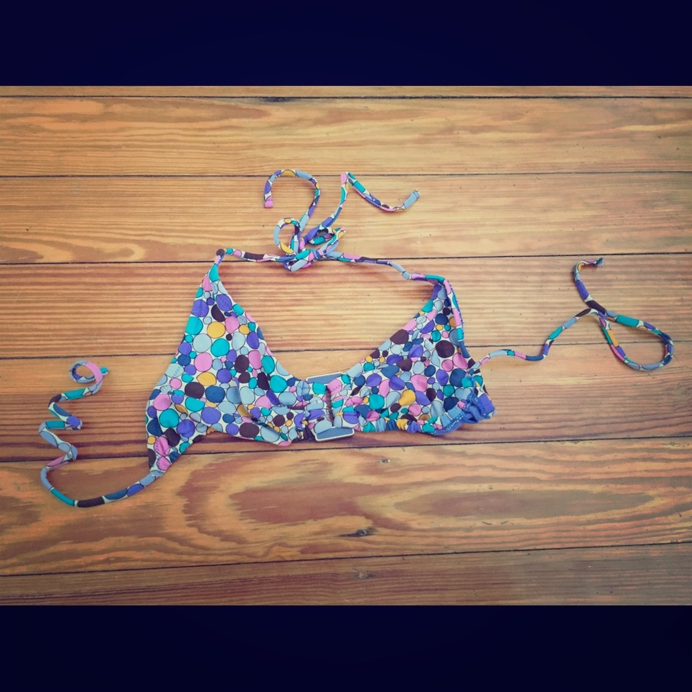 Blue polka dot bikini
